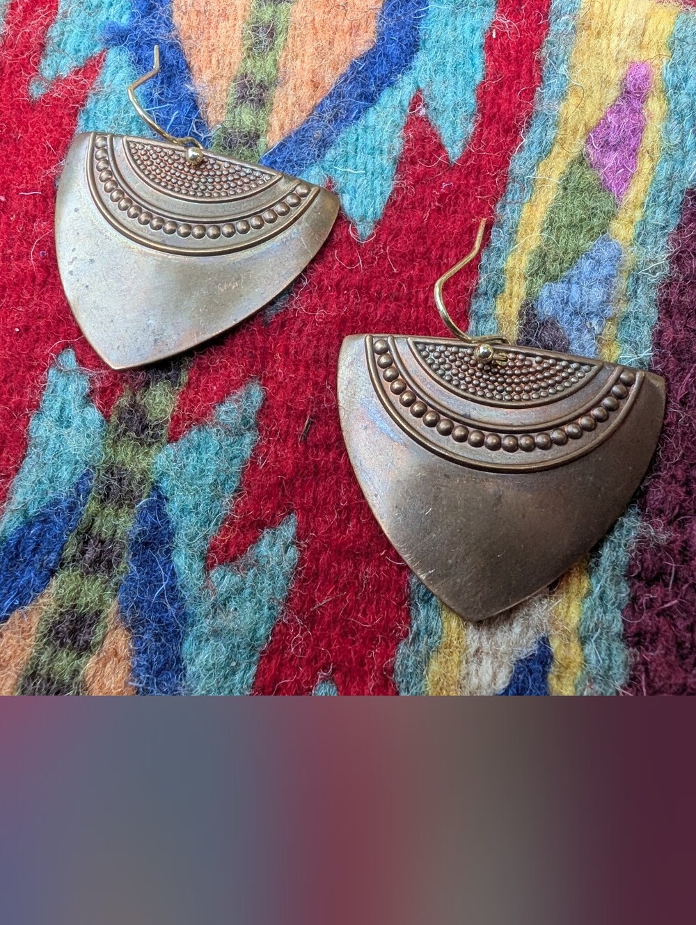 Brass Tone Bohemian Dangle Earrings
